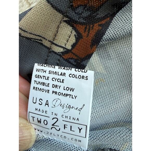 Two 2 Fly Western Boots Cow Skull Mesh Top with Crop Tank Size Small - Picture 6 of 6